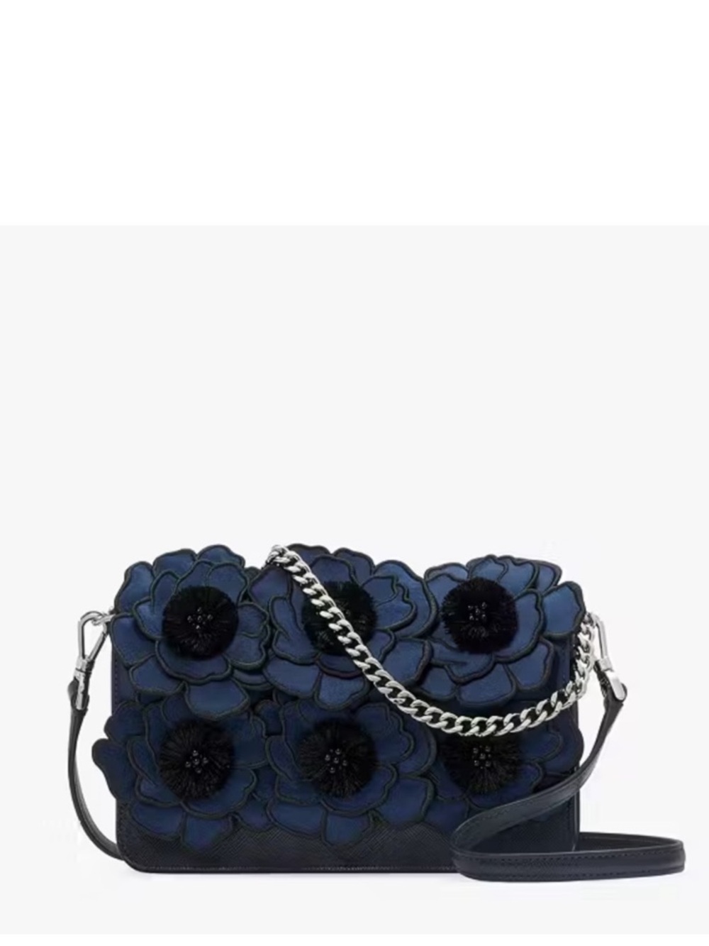 ♠️Kate Spade Madison Embroidered Floral Willow Small Flap Crossbody Bag, Blue